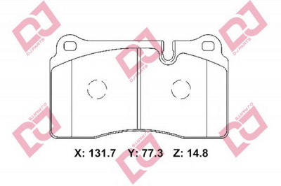 DJ PARTS bp2332 -  Комплект тормозных колодок, дисковый тормоз